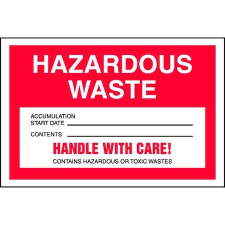 DOT Handling Label, 4" H, 6" W, MHZW15PSL,PK250