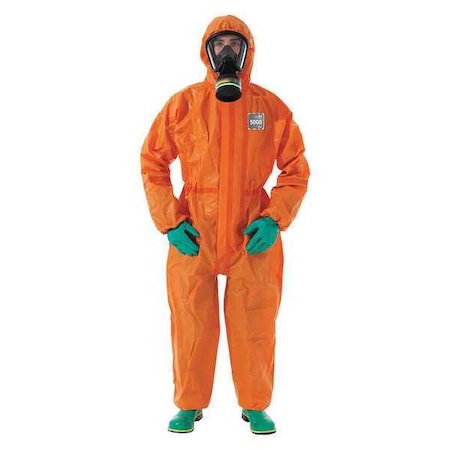 Chem Res Hooded Coverall, Taped, 4XL, PK6