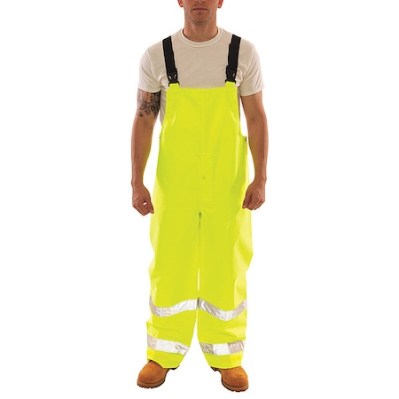 Rain Bib Overall, Polyester/Polyurethane, 31 in Inseam, 40 in to 42 in Waist, 12 mil Thickness, XL