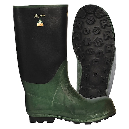 Unisex Viking Journeyman(R) Tall Rubber Boots, Steel Toe, 15" Height, Green/Black, 10