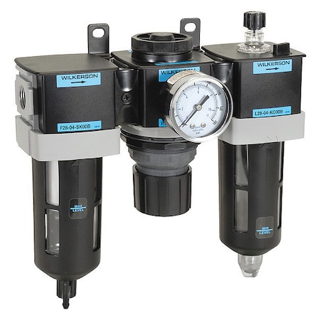 Filter/Regulator Lubricator, 3 pcs, Connection Size - Air Treatment- 1/2 in NPT