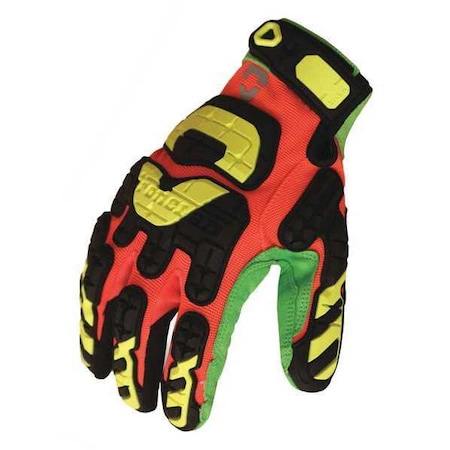 Impact Gloves,2XL,Hi-Vis Orange/Green,PR