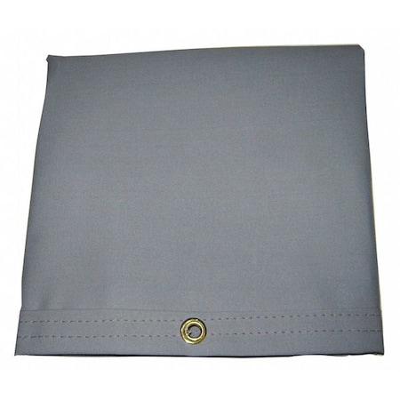 Heavy Duty Tarp, 5 ft 9 in x 5 ft 9 in, 20 Mil, Gray, Polyester Coated Cotton Canvas