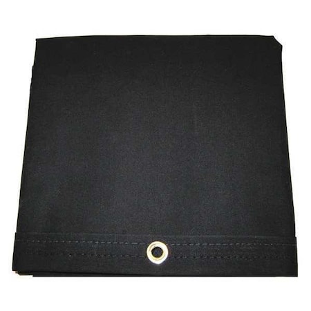 Heavy Duty Tarp, 9 ft 4 in x 19 ft 6 in, 20 Mil, Black, Polyester Coated Cotton Canvas