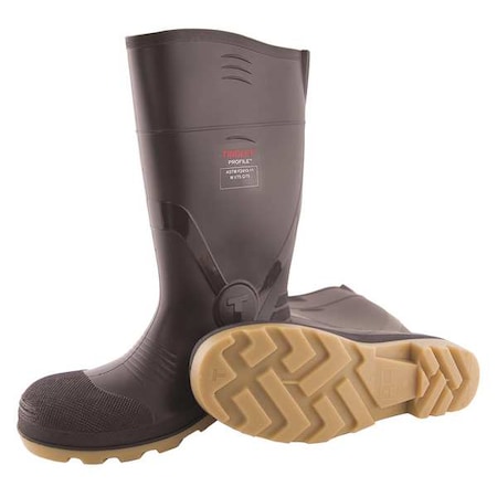 Men's Profile Rubber Boot, Composite Toe, 15" Height, Brown, 11