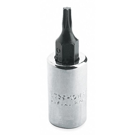 1/4 in Drive Torx(R) Socket Bit SAE T27 Tip, 1 1/2 in L, 1/4" Dr, T27 Tip Size Socket Bit