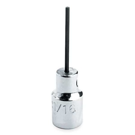 1/4 in Drive Hex Socket Bit Metric 4 mm Tip, 1 7/8 in L