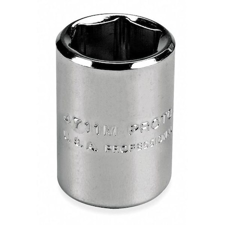 1/4 in Drive, 15mm Hex Metric Socket, 6 Points