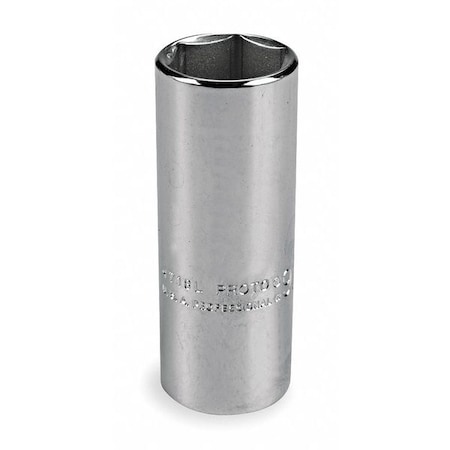 1/4 in Drive, 11/32" Hex SAE, Socket, 6 Points,  Steel, Chrome, 11/32 in