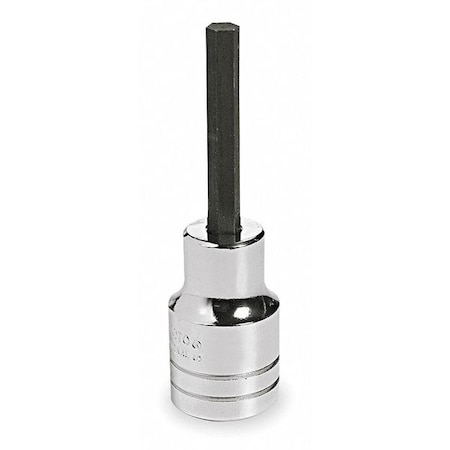 1/2 in Drive Hex Socket Bit Metric 6 mm Tip, 3 1/4 in L
