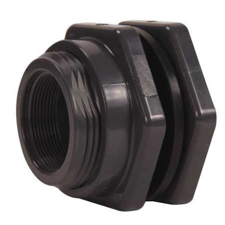 Bulkhead Fitting, 3", PVC/EPDM, Socket x FPT