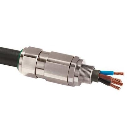 Cable Connector,1-1/2 in,Straight,Silver