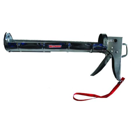 Caulk Gun, 20 oz Container Size, Steel, 7:01, Half Barrel Frame, Silver