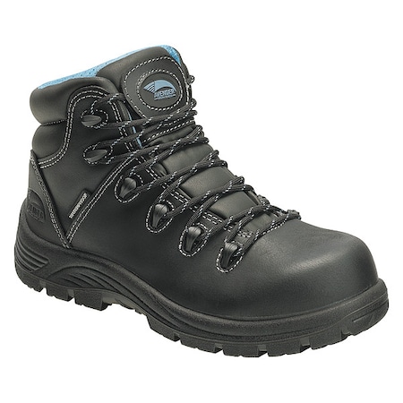Women's 6-Inch Work Boot, Composite Toe, Leather Upper, Polyurethane Outsole, Lace Up, Black, 7 M