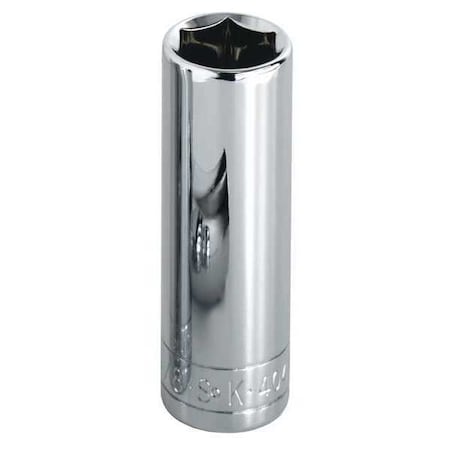 1/4 in Drive, 1/2" SAE, Socket, 12 Points,  Steel, Chrome, 1/2 in