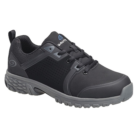 Men's Athletic Shoe, Alloy Toe, Leather, Microfiber Upper, EVA Outsole, Lace Up, Black, 11 M
