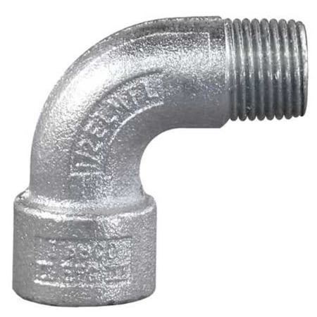 IMC 90 Deg Elbow, 3/4 in, Threaded, Iron, Electro Zinc Plated, Silver