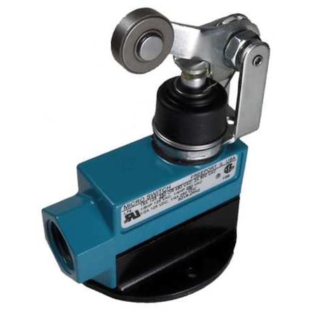 Limit Switch, Plunger, Roller Lever, 2NC/2NO, 10A at 240V AC, Actuator Location: Top