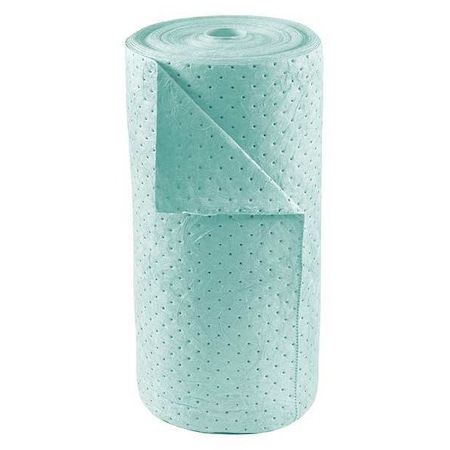 Sorbent Roll, 39 gal, 30 in x 150 ft, Harsh Chemicals, Green, Polypropylene
