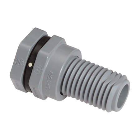 Bulkhead Fitting,FKM,3 7/8"L,CPVC