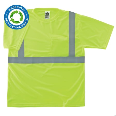 Hi-Vis T-Shirt, 100% recycled polyester, Lime, 3XL