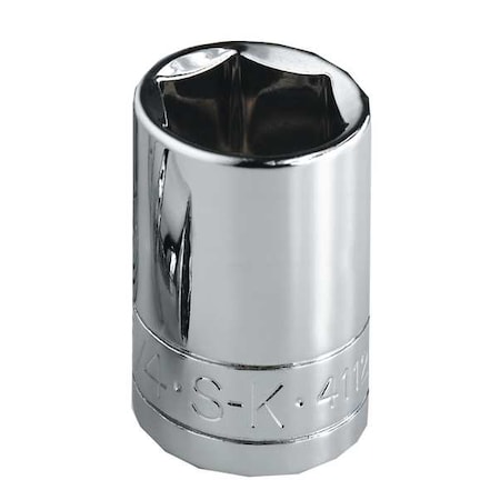 1/2 in Drive, 11mm Metric Socket, 6 Points,  Steel, Chrome, 11 mm