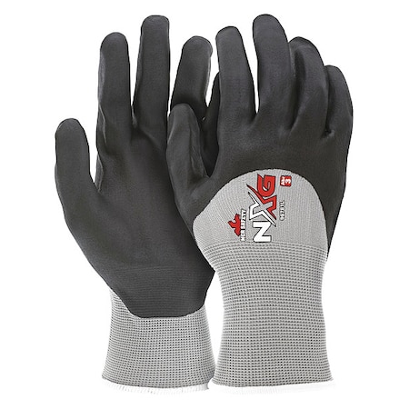 Coated Gloves, Foam Nitrile, Foam, 3/4 Dip, 0 Abrasion Level, Gray, XL (10) 1 PR