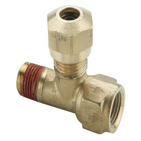 Tee,Brass,Comp1/2",MNPT3/8",Comp1/2"
