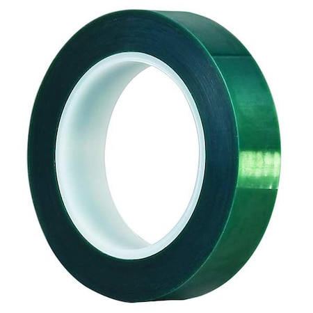 Film Tape, 3/4 in W x 72 yd L, 3.3 mil Thick, Green, Silicone Adhesive