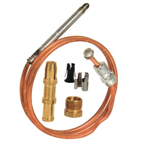 Thermocouple, LP/NG, 18 to 30 mV, 48 in L., Snap-Fit, Tinnerman Clip