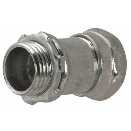 EMT Grounding Connector, 1 in, Compression, Steel, Zinc Plated, Gray