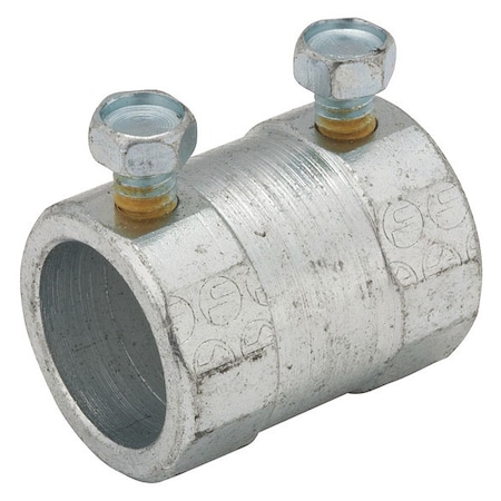 IMC Coupling, 1/2 in, Set Screw, Steel, Electro Zinc Plated, Gray