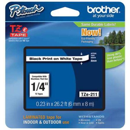 Label/Ribbon Cartridge, White, Gloss, 1/4 in W
