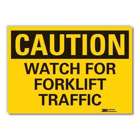Caution Sign,7 in. H,Vinyl, 7 in H, 10 in W, Reflective, Vertical Rectangle, LCU3-0305-RD_10x7
