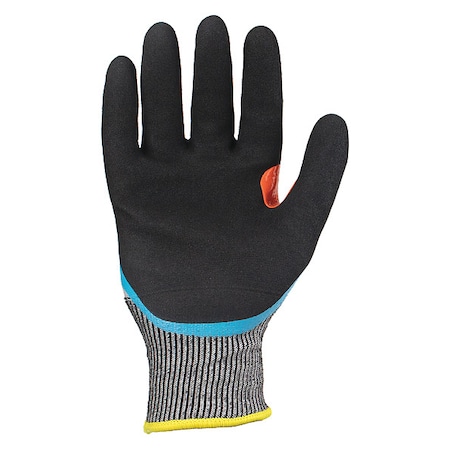 Coated Gloves, HPPE/Nitrile Palm, Acrylic Lining, Black/Blue, M ( 8 )