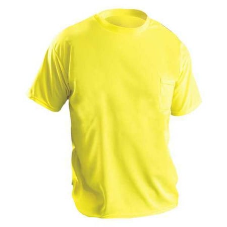 Short Sleeve Hi-Vis Unisex T-Shirt, Polyester, Yellow, XL
