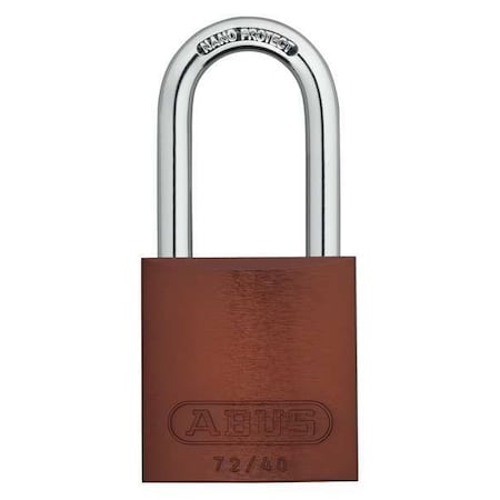 Lockout Padlock, Keyed Alike, Aluminum, Brown, 1 1/2 in Shackle Height, 1 1/2 in Body Width, 12 PK
