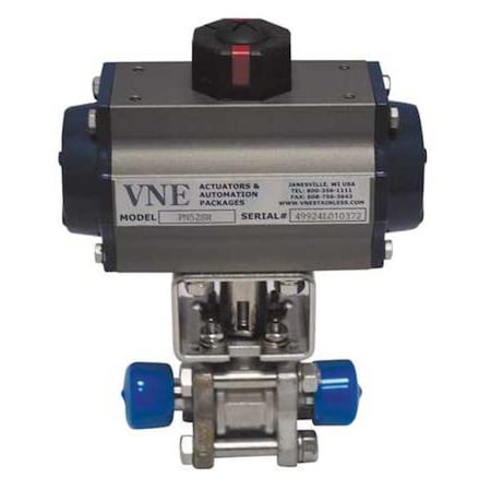 1/2" Clamp Stainless Steel Pneumatic Ball Valve Inline