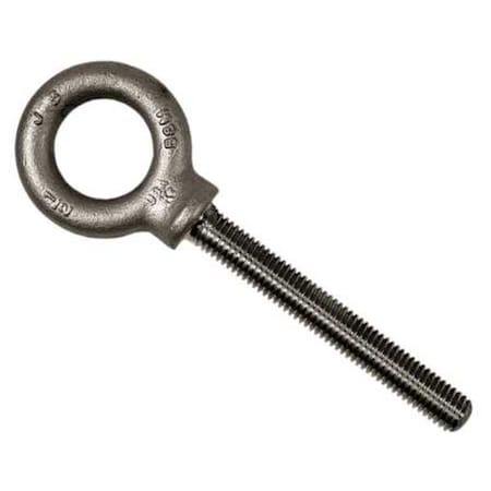 Eye Bolt With Shoulder, 5/8"-11, 4 in Shank, 1-3/8 in ID, Steel, Plain