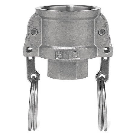 Cam and Groove Fitting, 304SS, D, 3" Coupler x 3" Female NPT