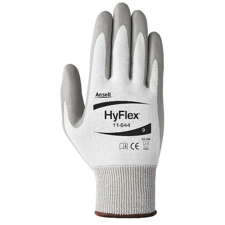 Hyflex Cut-Resistant Coated Gloves, A2 Cut Level, Dipped, Polyurethane, Gray, Small (Size 7), 1 Pair