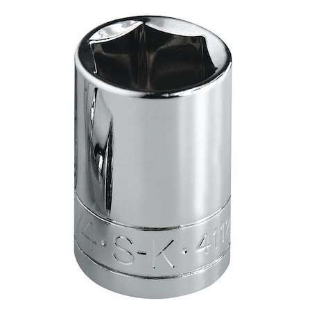 3/8 " Drive, 1" SAE Socket, 12 Points,  Steel, Chrome, 1 in