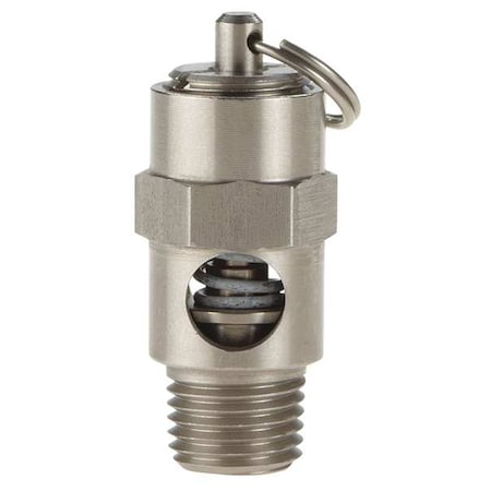 Safety Valve,Soft Seat,1/4In,100 PSI,SS