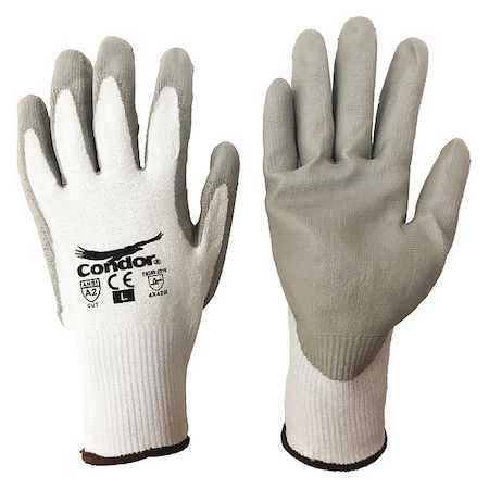 Cut-Resistant Coated Gloves, Cut Level A2 ,Dipped ,Polyurethane ,Smooth ,S 1 PR