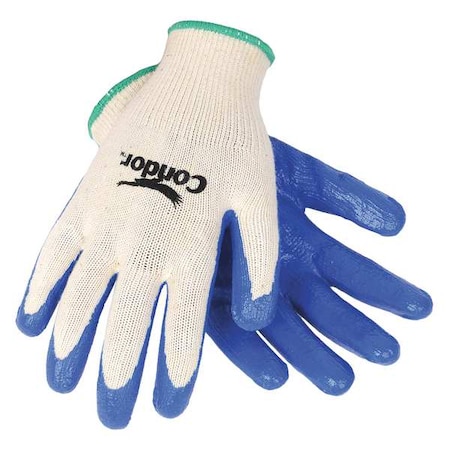 Coated Gloves, Nitrile, Smooth, Palm, 4 Abrasion Level, Black, L (9) 1 PR