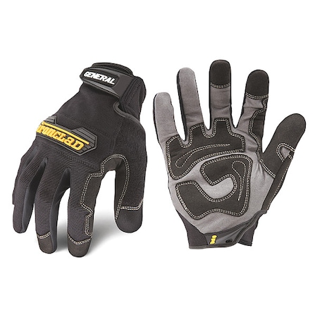 General Utility(TM) Mechanics Gloves, Synthetic Leather Palm, Nylon Back, 2XL, Black