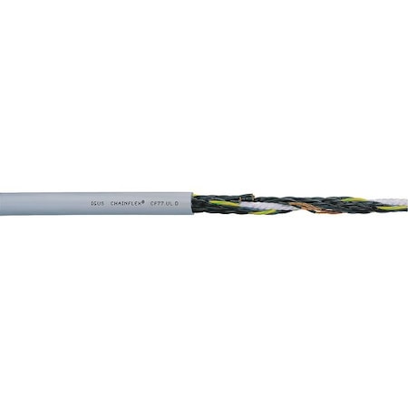 Control Cable, 18 AWG, 3 C, Gray, PUR, 1,000 V, 100 ft