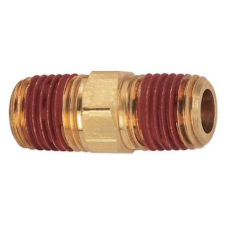 Reducing Nipple Brass Reducing Nipple, 1/4 in Male NPT X 1/8 in Male NPT