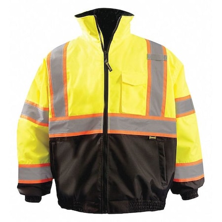 High Visibility X-Back Jacket, Polyester, Class 3 R, Yellow, L