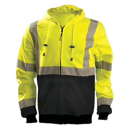 Unisex Hooded Sweatshirt, Polyester, zipper, Yellow, XL